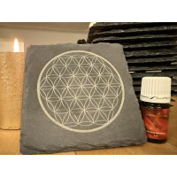 Frequenzplatte eckig-Blume des Lebens (4Stk) Element Feuer