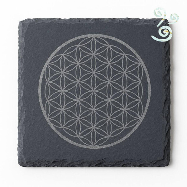 Frequenzplatte eckig-Blume des Lebens (4Stk) Element Luft